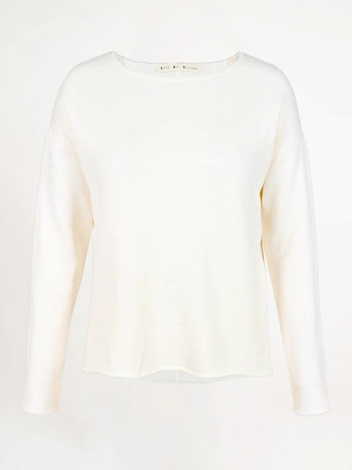 Sweatshirt GARA mit offenen Kanten in Ice