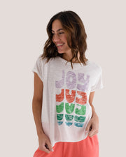T-Shirt Lily mit Druck JOY Bio Baumwolle Weiß