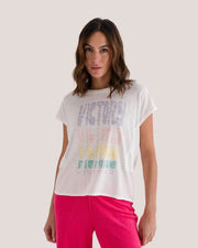 T-Shirt Lily mit Druck VICTORY Bio Baumwolle Weiß