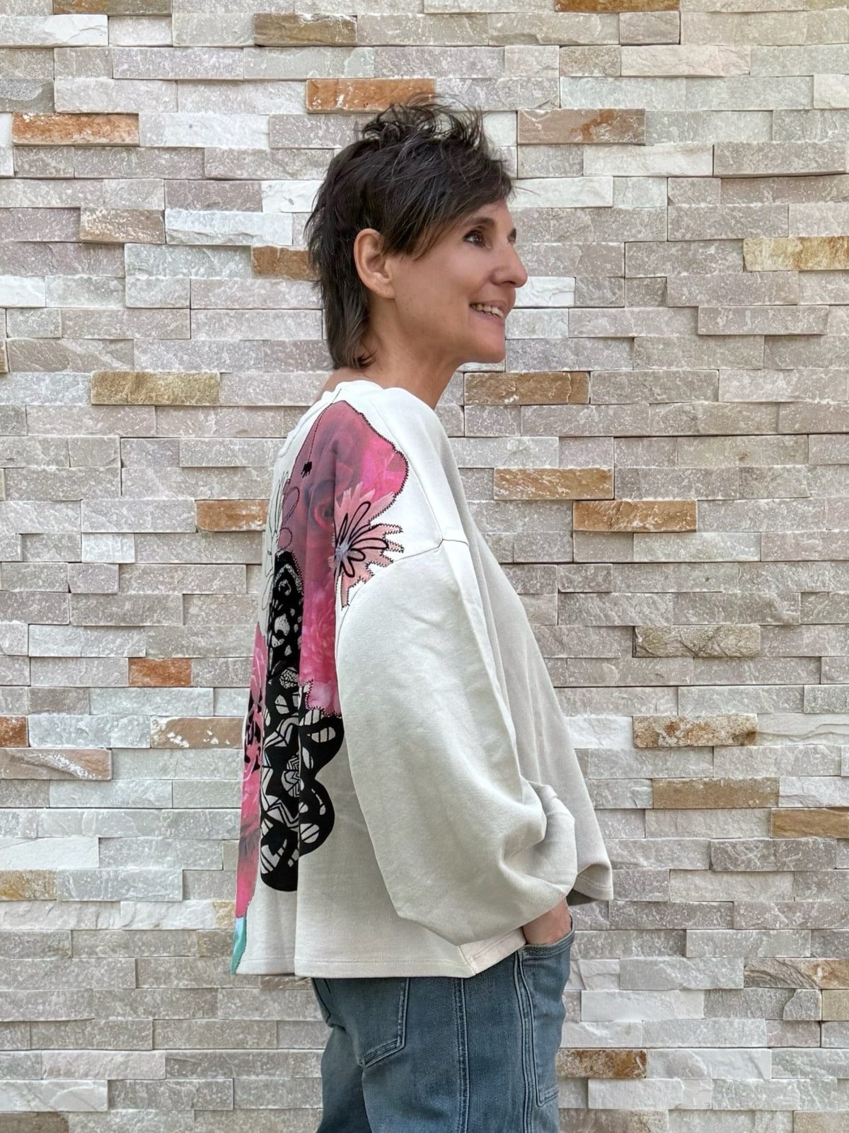 Oversized Sweatshirt TARI mit Blumendruck