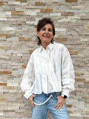 Bluse TINY mit Falten-/Plissee-Details Weiß