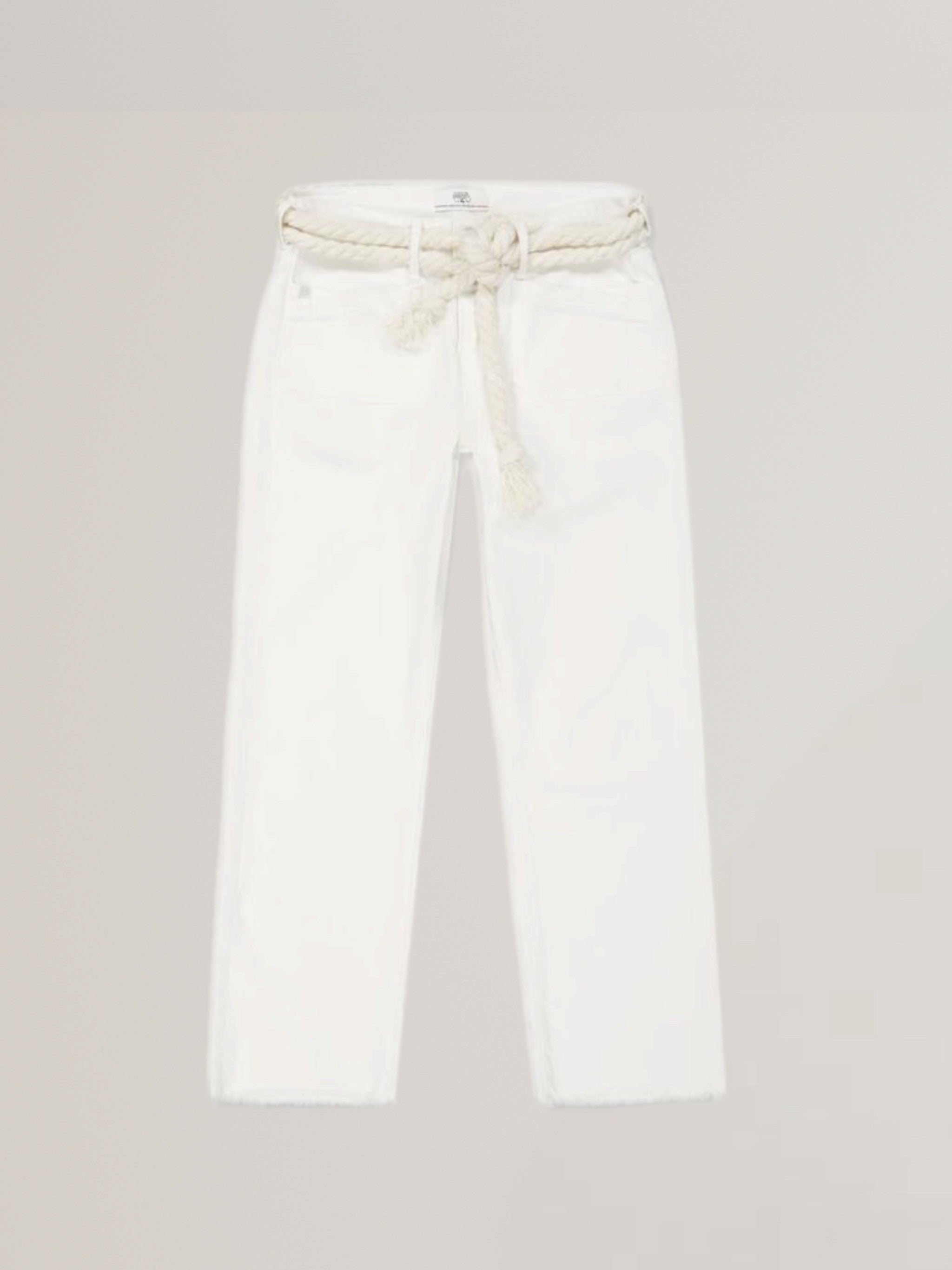 Jeans PRISKA mit Kordelgürtel in Weiß