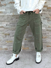Loose Fit Jeans MADIE WORK in Pesto