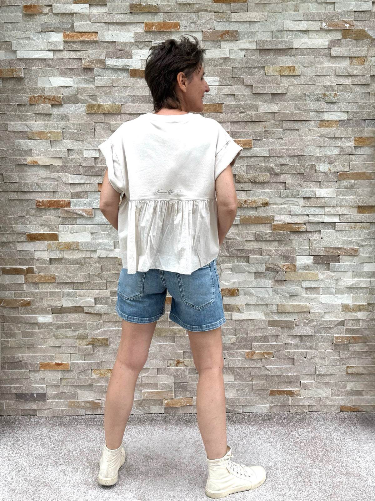 Jeans Shorts MADO mit Tunnelzug in Blue