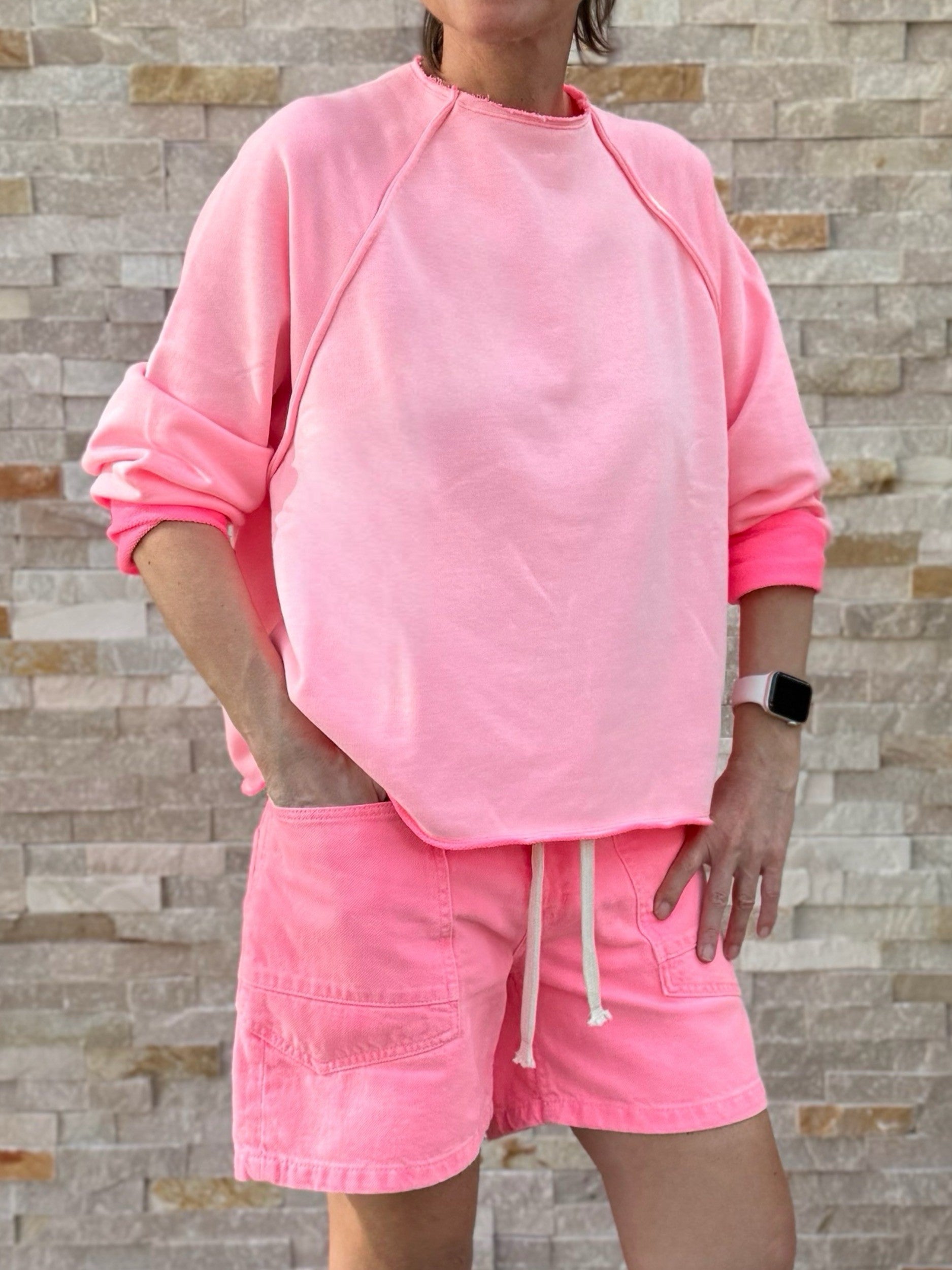 Jeans Shorts MADO in Fluo Pink