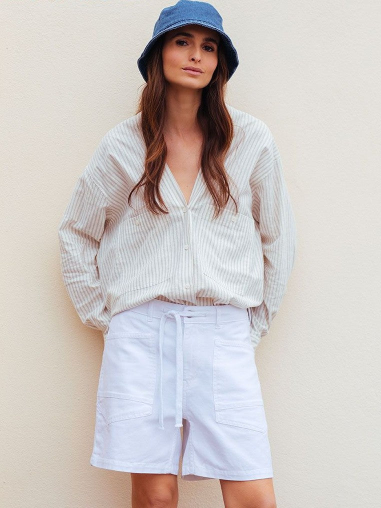 Jeans Shorts MADO mit Tunnelzug in Weiß