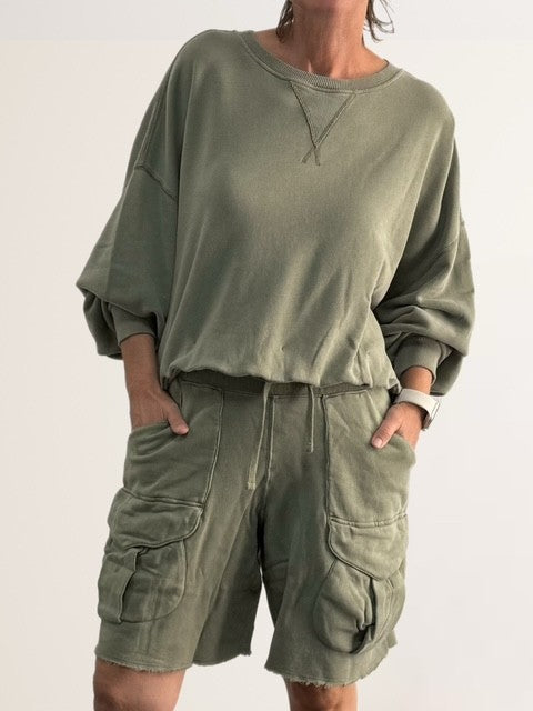 Sweat Cargo Shorts SAMOS vintage in olive