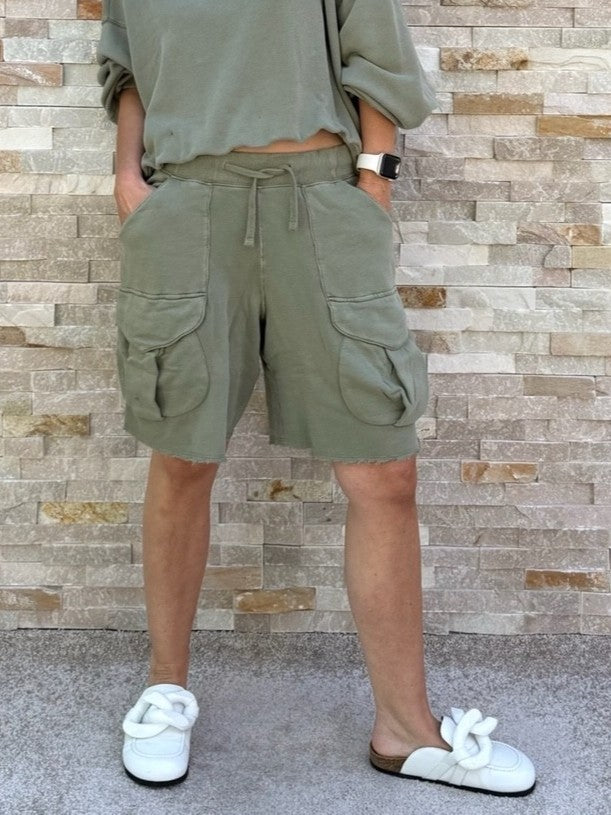 Sweat Cargo Shorts SAMOS vintage in olive