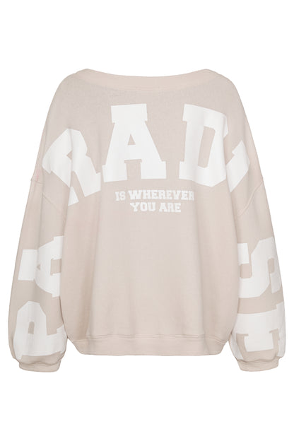 Oversized Sweatshirt SKY Paradise Rückendruck Dirty White