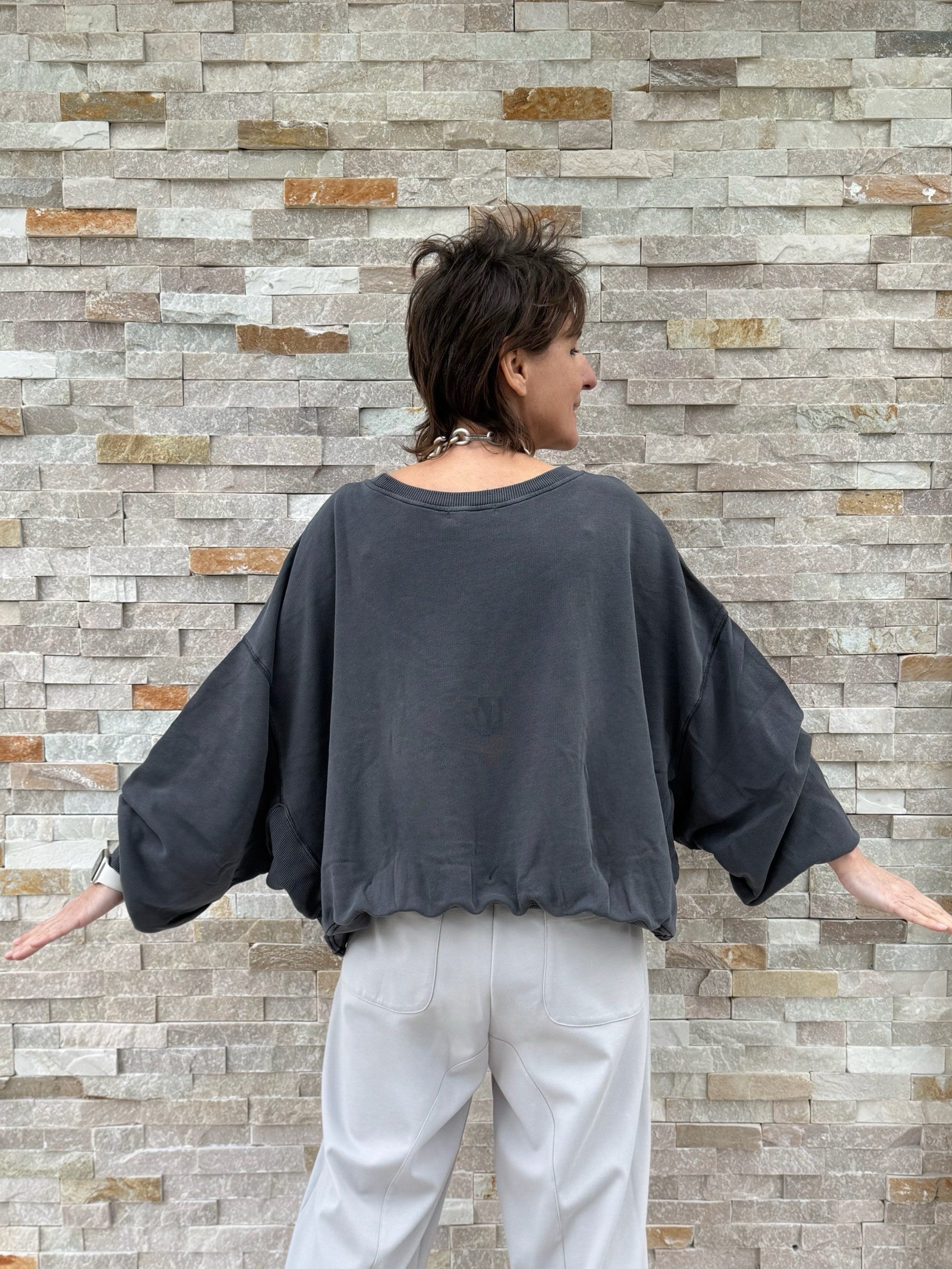 Balloon Sweatshirt GRETA VINTAGE in Phantom