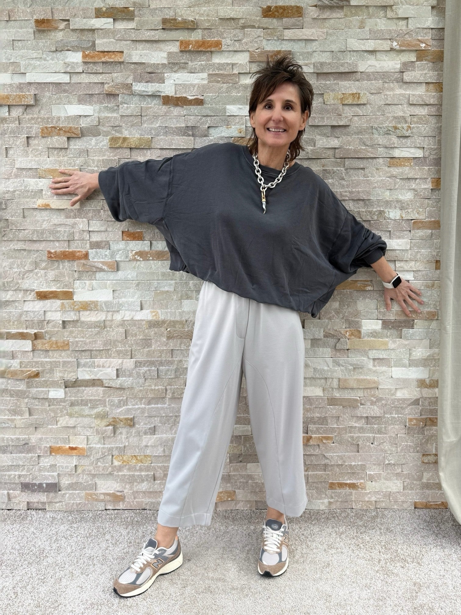 Balloon Sweatshirt GRETA VINTAGE in Phantom