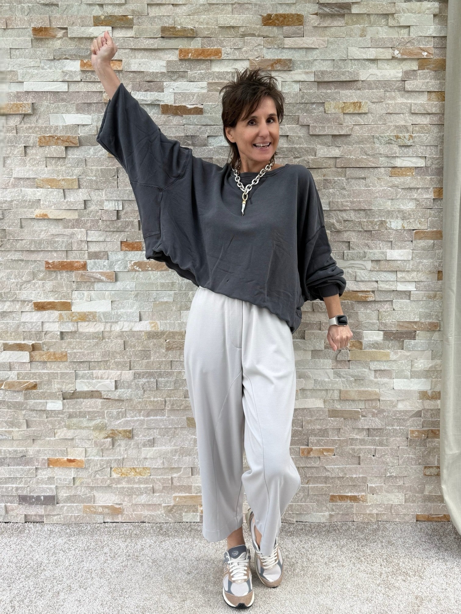 Balloon Sweatshirt GRETA VINTAGE in Phantom