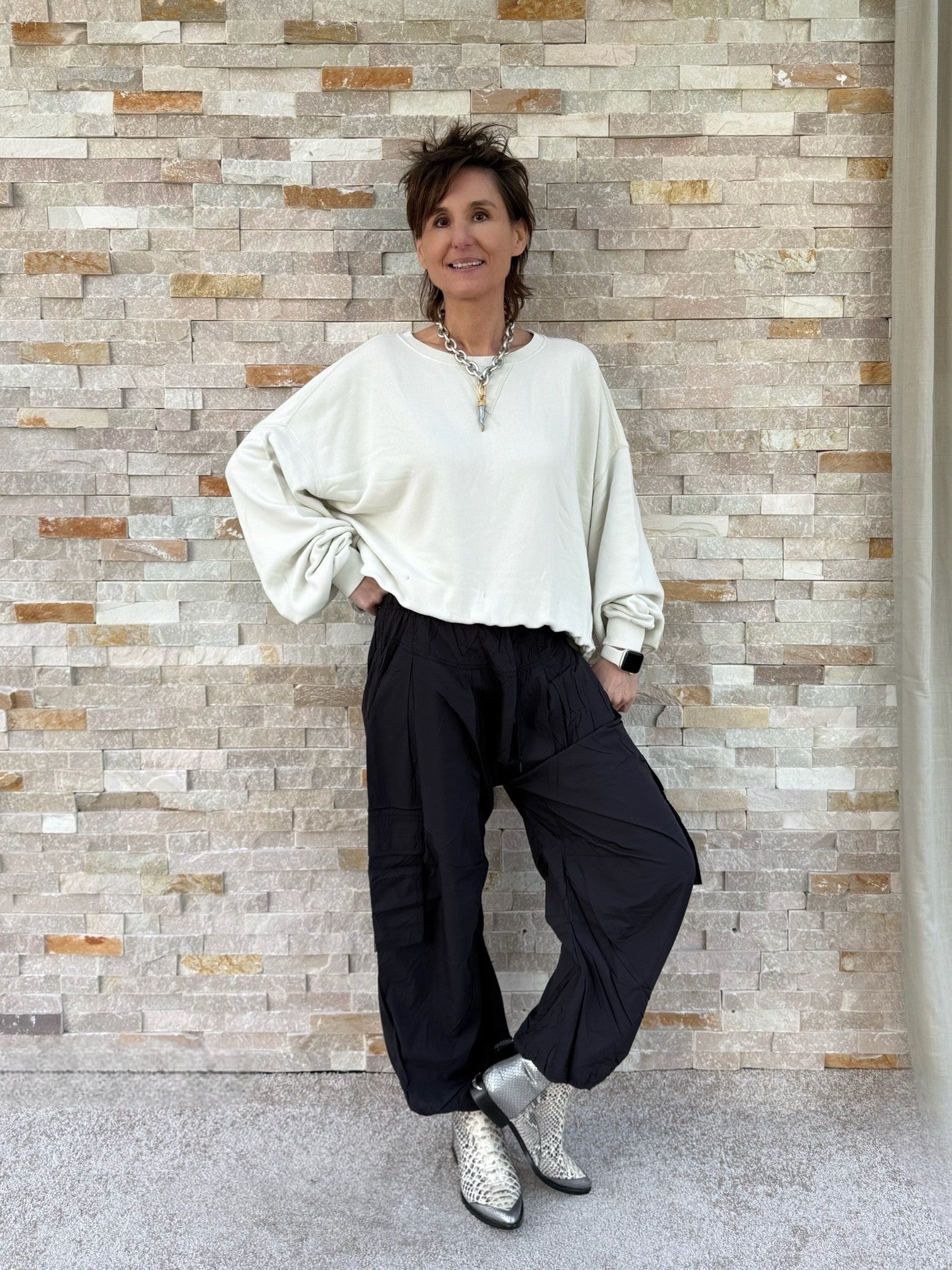 Balloon Sweatshirt GRETA VINTAGE in Ivory