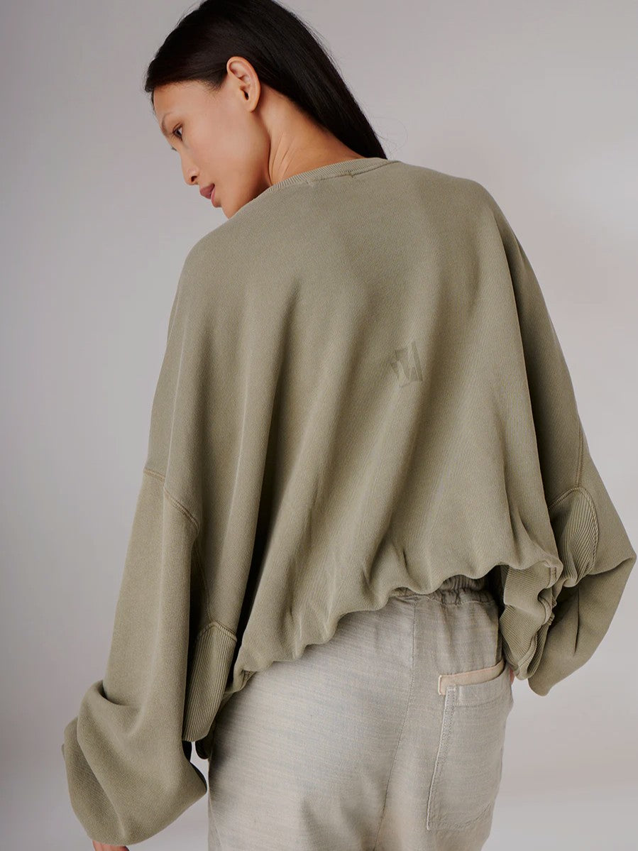 Balloon Sweatshirt GRETA VINTAGE in Olive