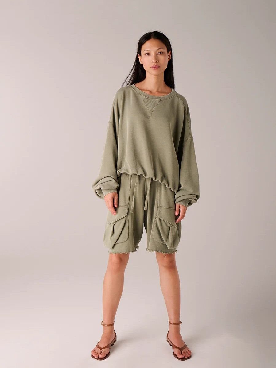 Balloon Sweatshirt GRETA VINTAGE in Olive
