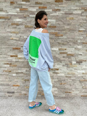 Oversized Sweatshirt SKY_SQUARE in Hortensia