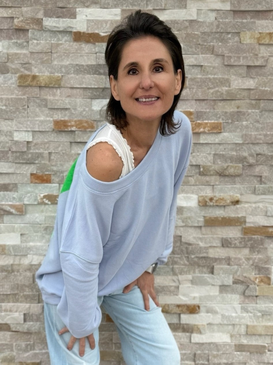 Oversized Sweatshirt SKY_SQUARE in Hortensia