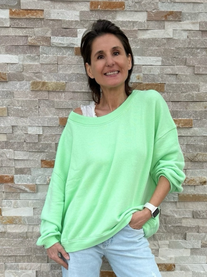 Oversized Sweatshirt SKY_SQUARE in Lime Punch