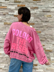 Oversized Sweatshirt SKY ORGANIC in Watermelon