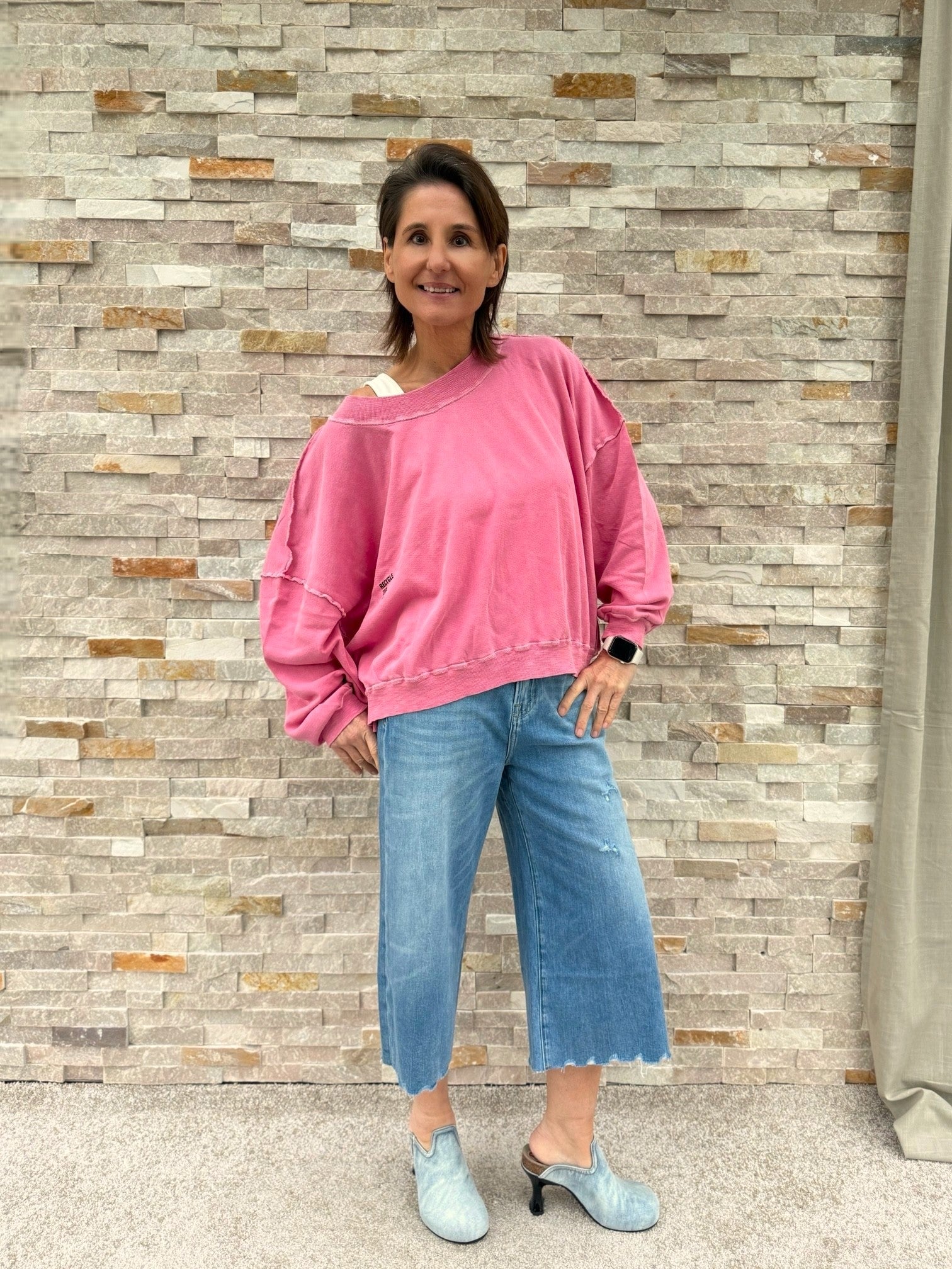 Oversized Sweatshirt SKY ORGANIC in Watermelon