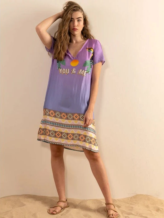 Viskose Kleid Gabriella mit Druck