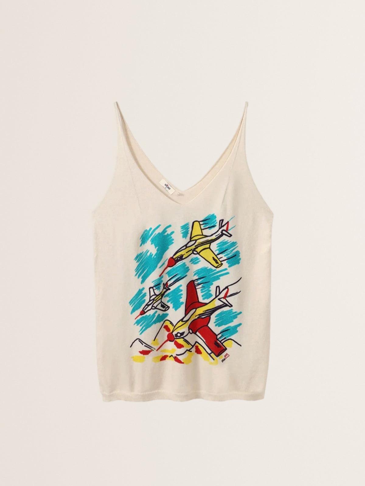 Knitted top LEO with Airplane print