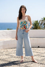 Knitted top LEO with Airplane print