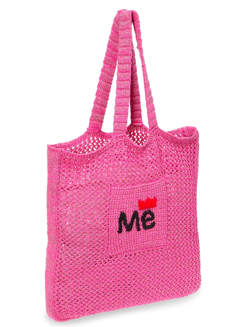 Häkeltasche Lurex Pink