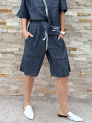 Bermuda Shorts in einer Denim Optik Navy