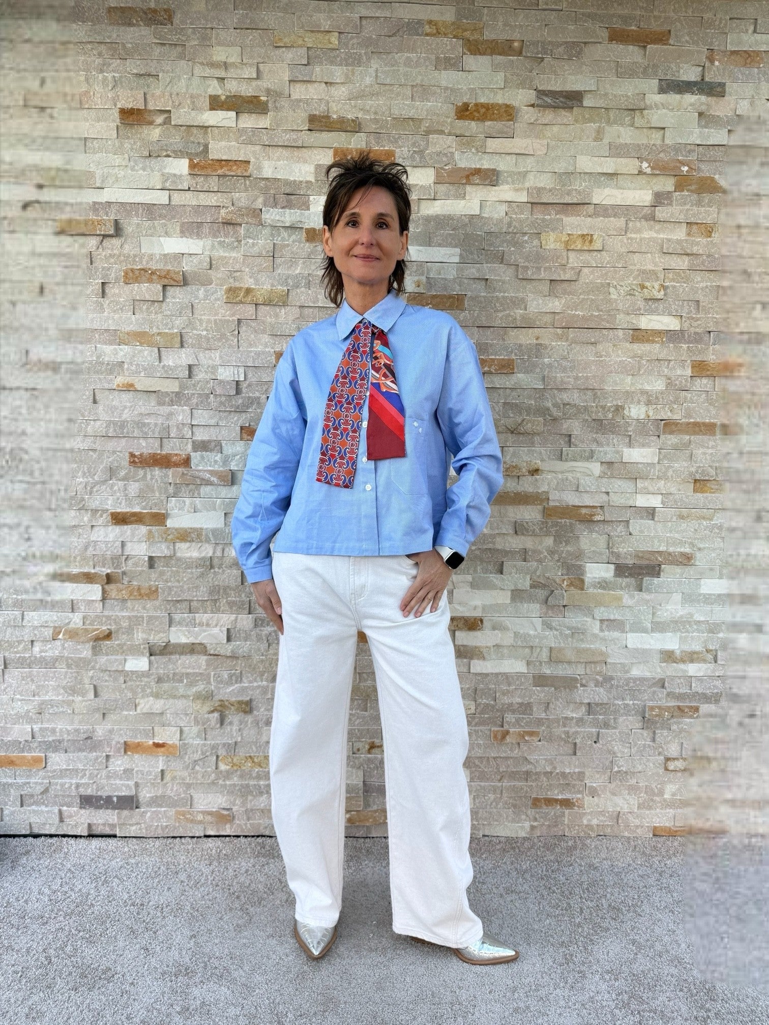 Oxford Hemdbluse mit vielen Knöpfen in Hellblau