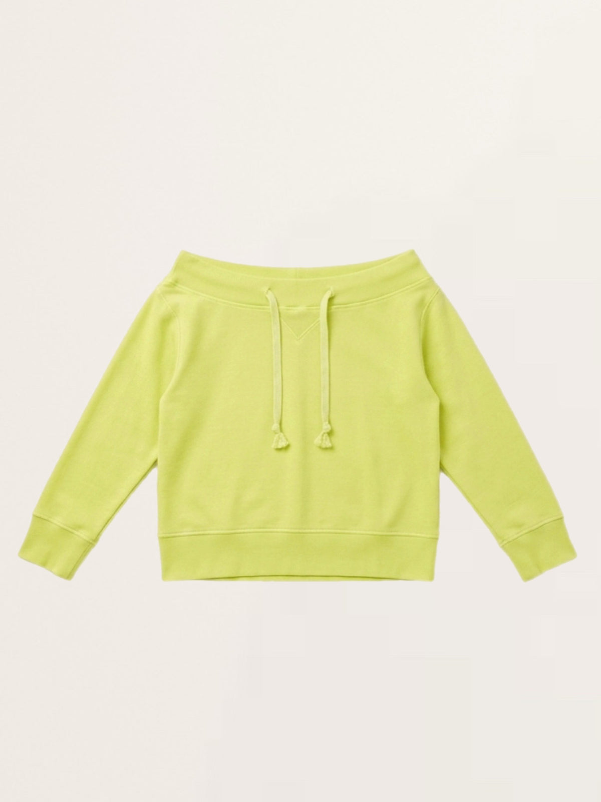 Lime green boat neck sweatshirt