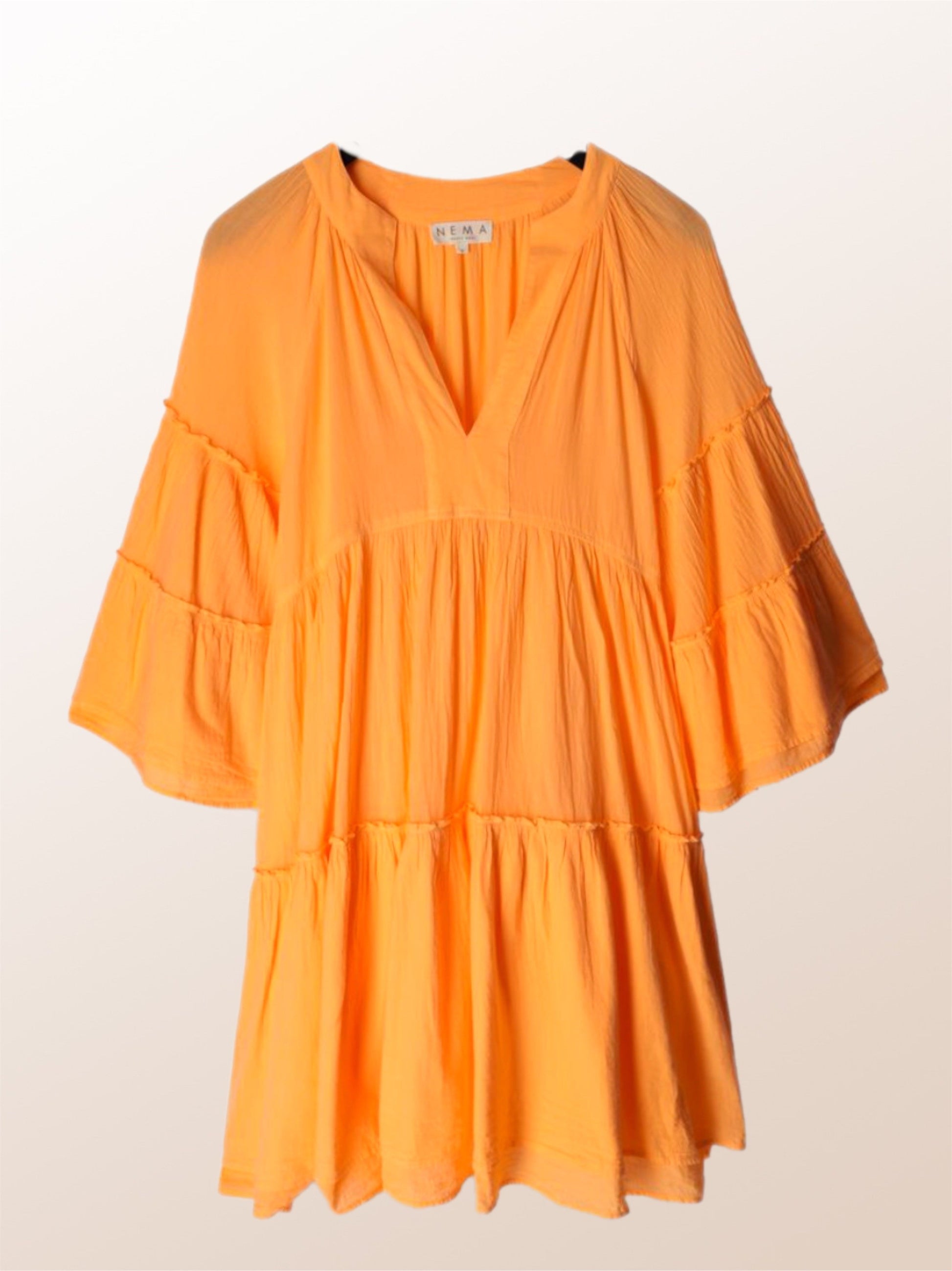 Kurzes Stufenkleid Orange
