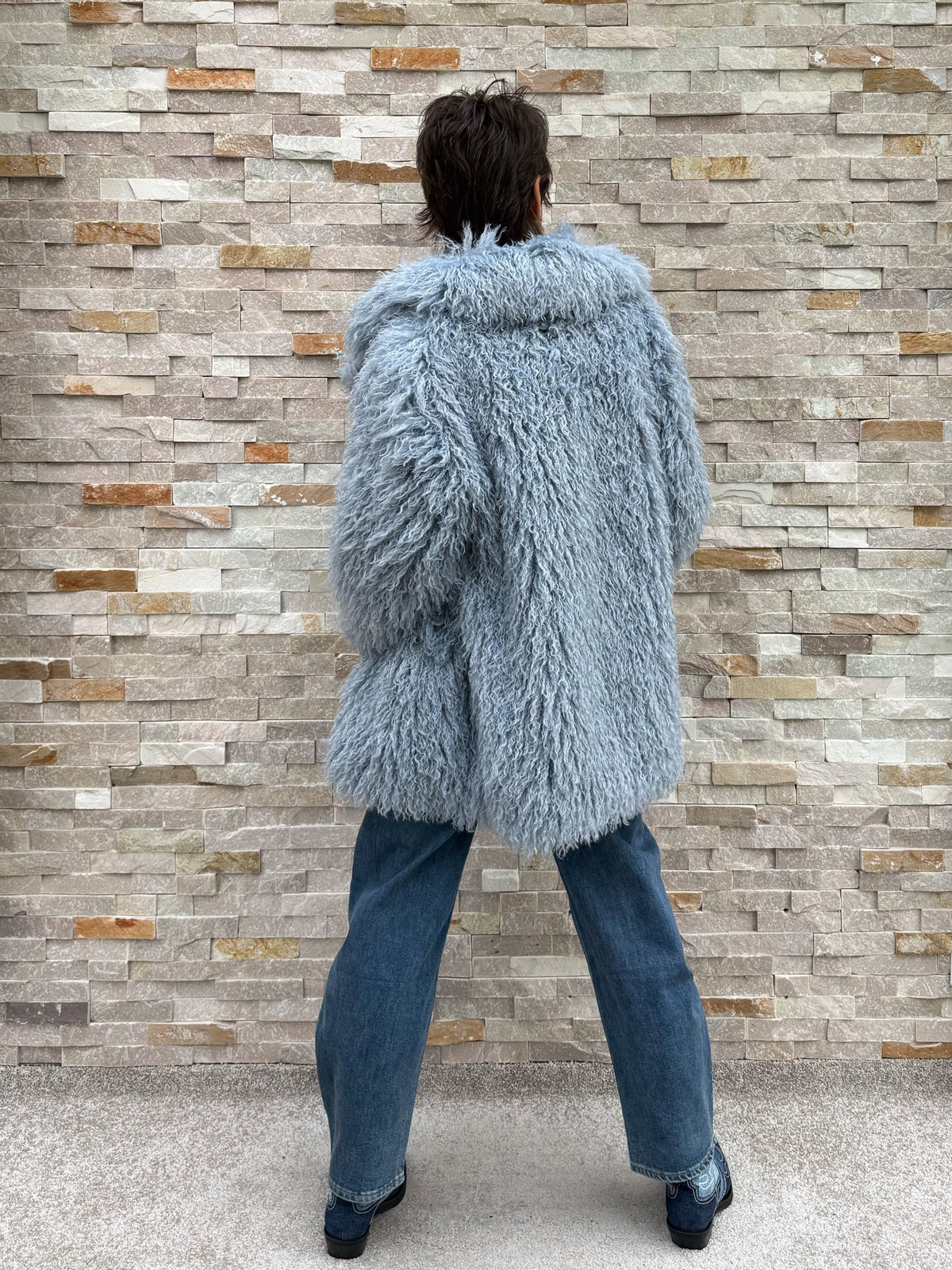Felljacke KIWI FAUX FUR JACKET in Ice Blue