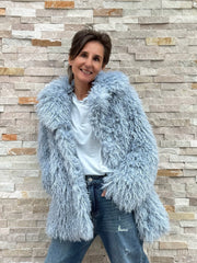 Felljacke KIWI FAUX FUR JACKET in Ice Blue