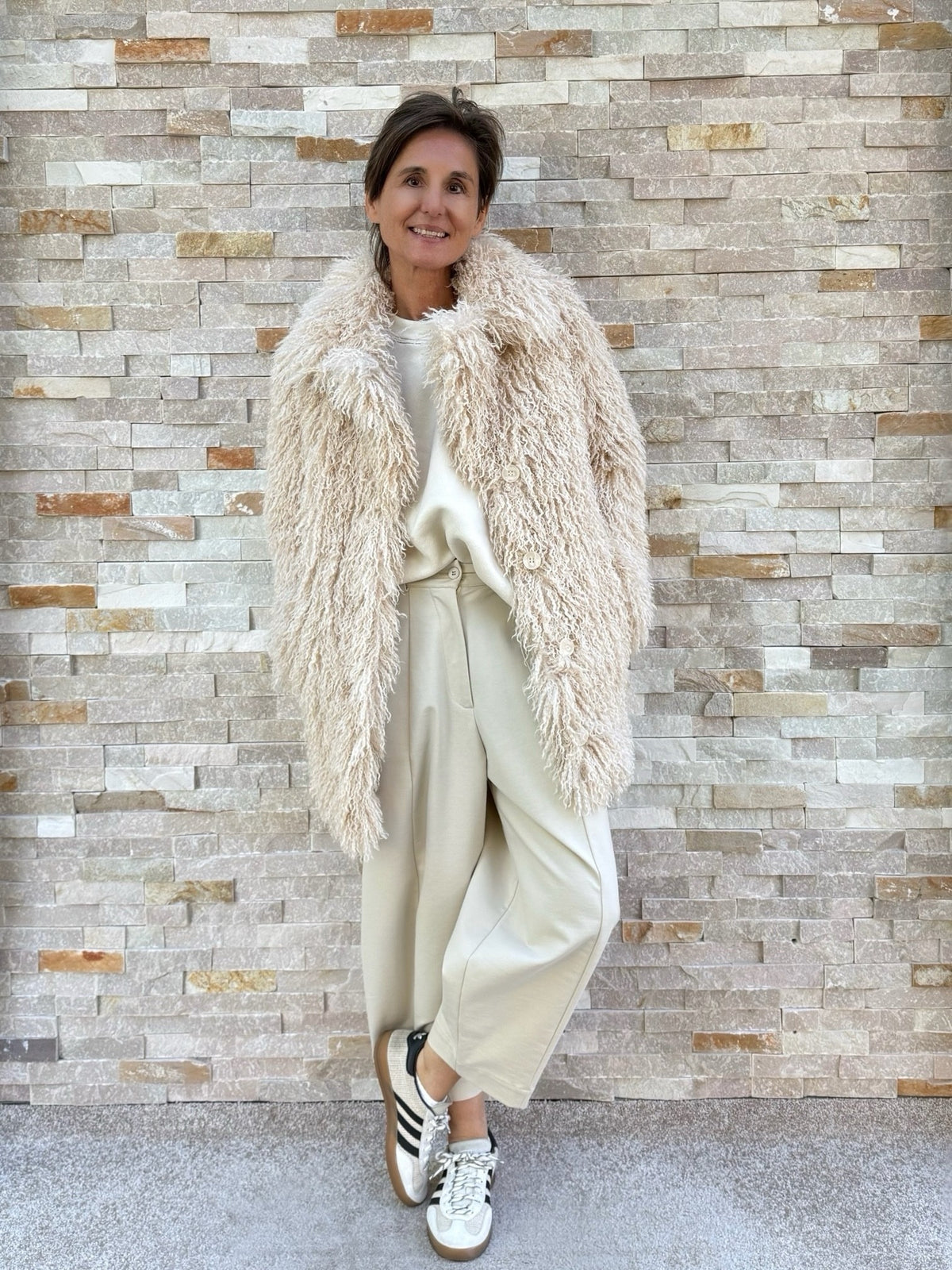 Felljacke KIWI FAUX FUR JACKET in light beige