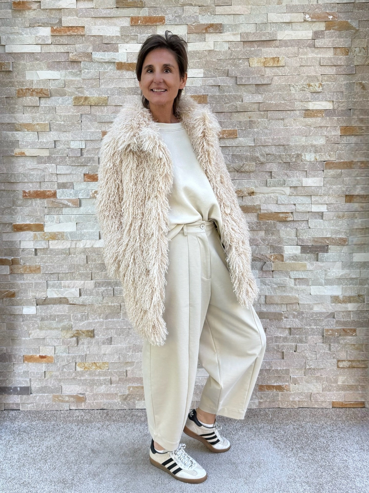 Felljacke KIWI FAUX FUR JACKET in light beige