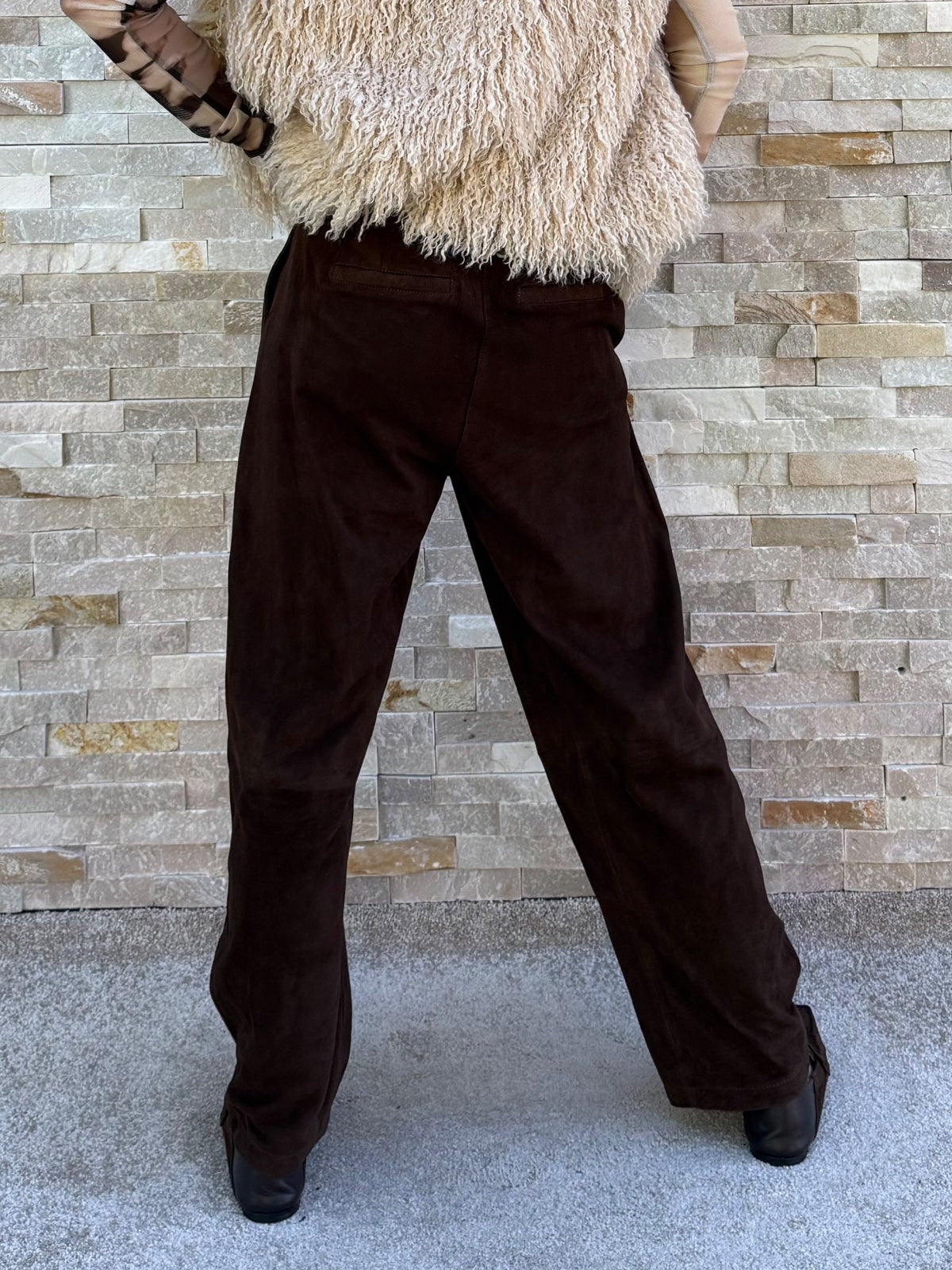 Lederhose MIA SUEDE GOAT LEATHER Schokolade