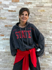 Cropped Hoodie OUSIMBA in faded black