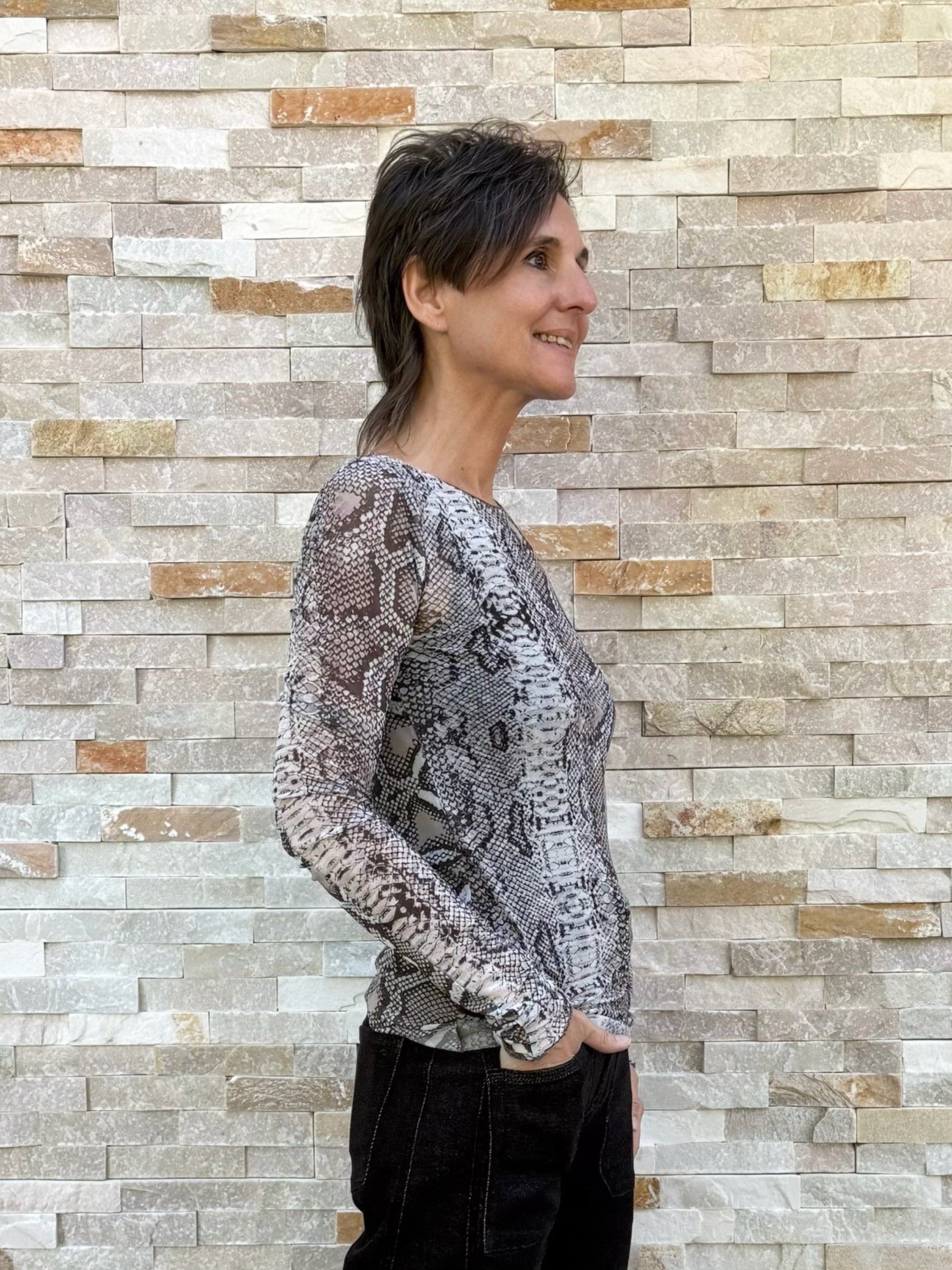 Mesh Shirt OUADA CREW PYTHON Grey