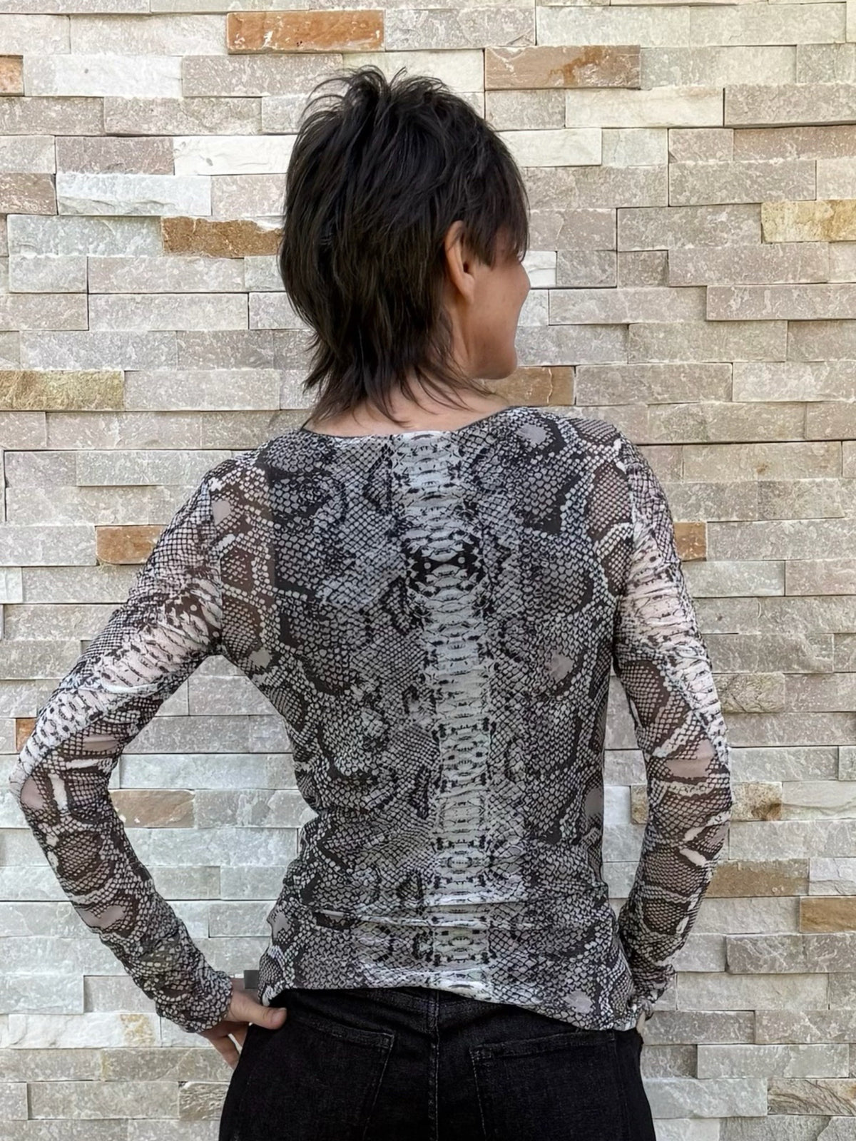 Mesh Shirt OUADA CREW PYTHON Grey