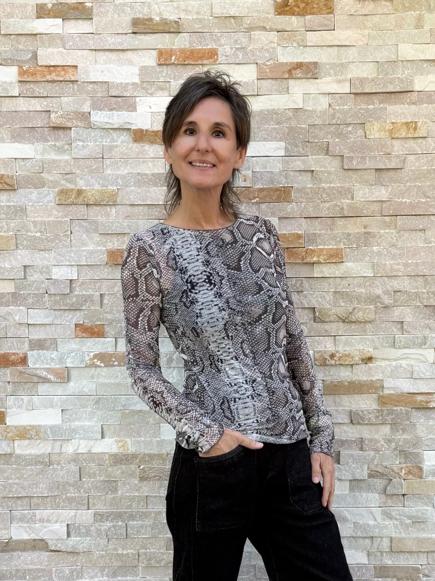 Mesh Shirt OUADA CREW PYTHON Grau
