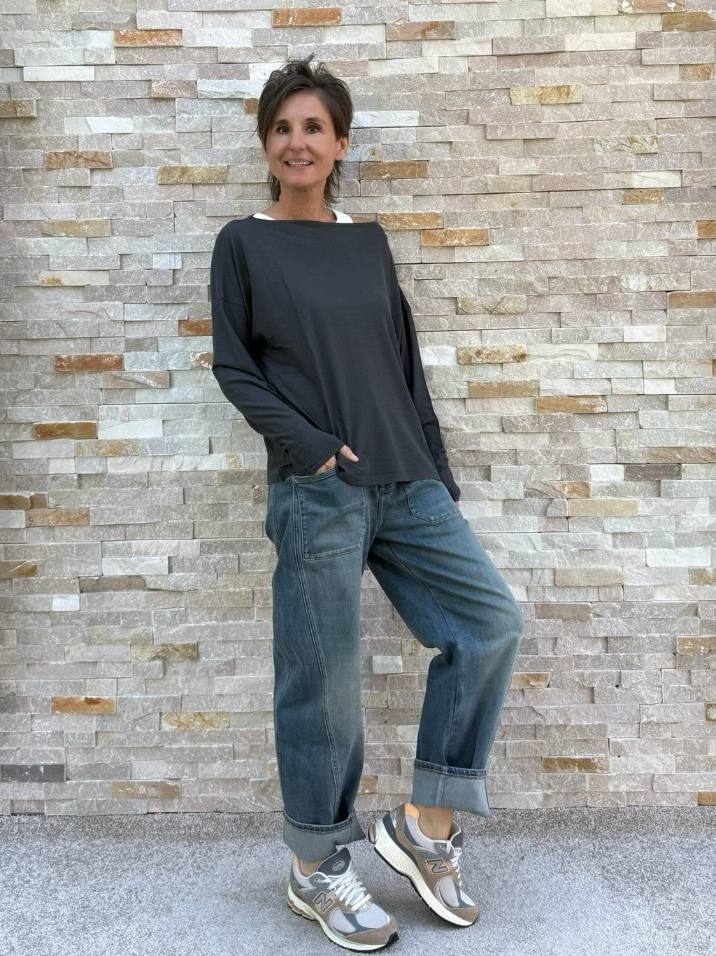 Longsleeves Shirt OUDREAMY in charcoal