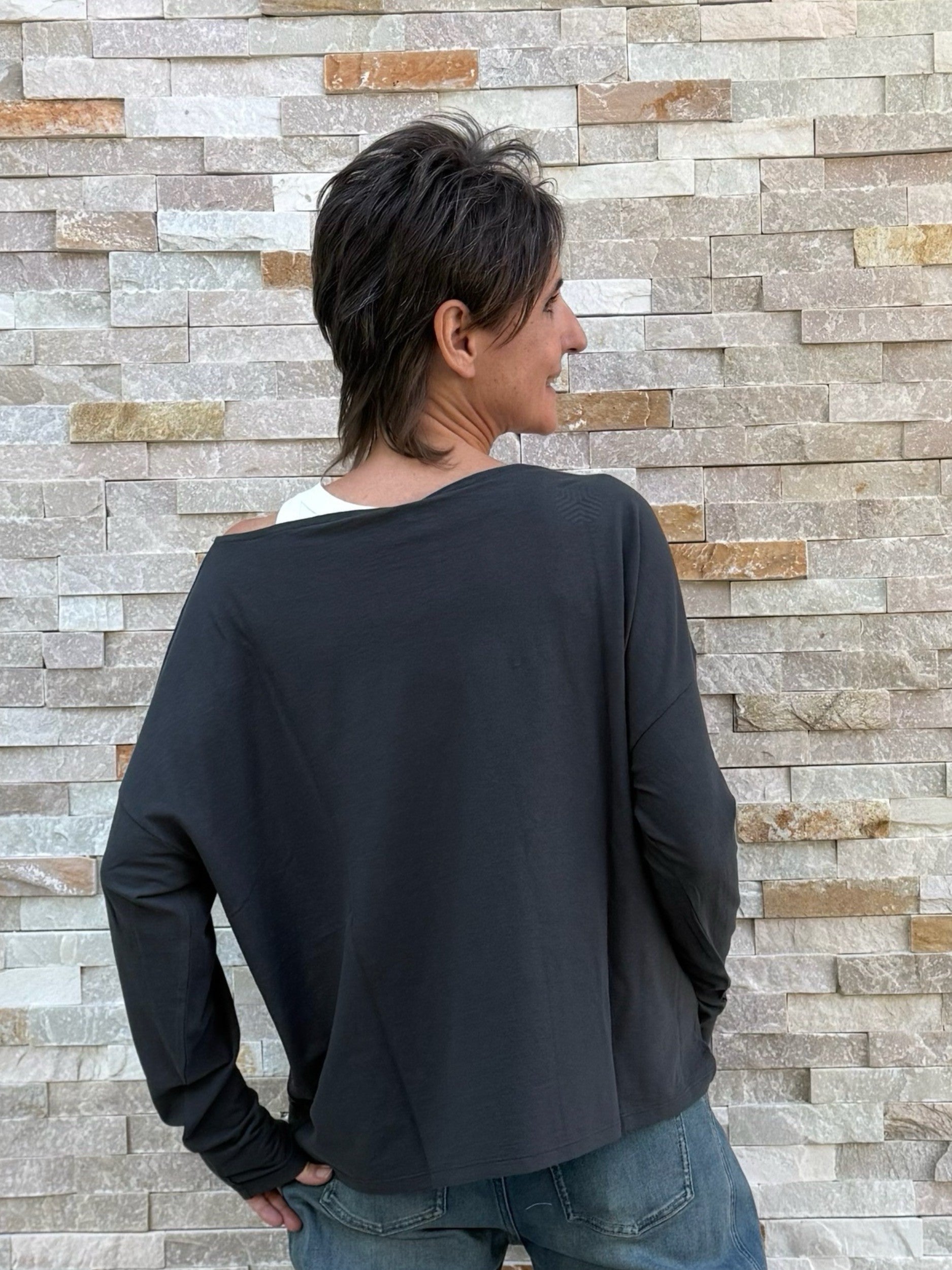 Longsleeves Shirt OUDREAMY in charcoal