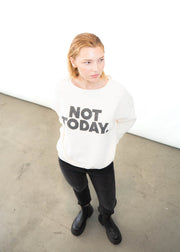 Sweatshirt OUGIV mit Druck NOT TODAY in Chalk