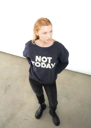 Sweatshirt OUGIV mit Druck NOT TODAY in Charcoal