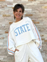 Cropped Sweatshirt OUROCKY in Chalk
