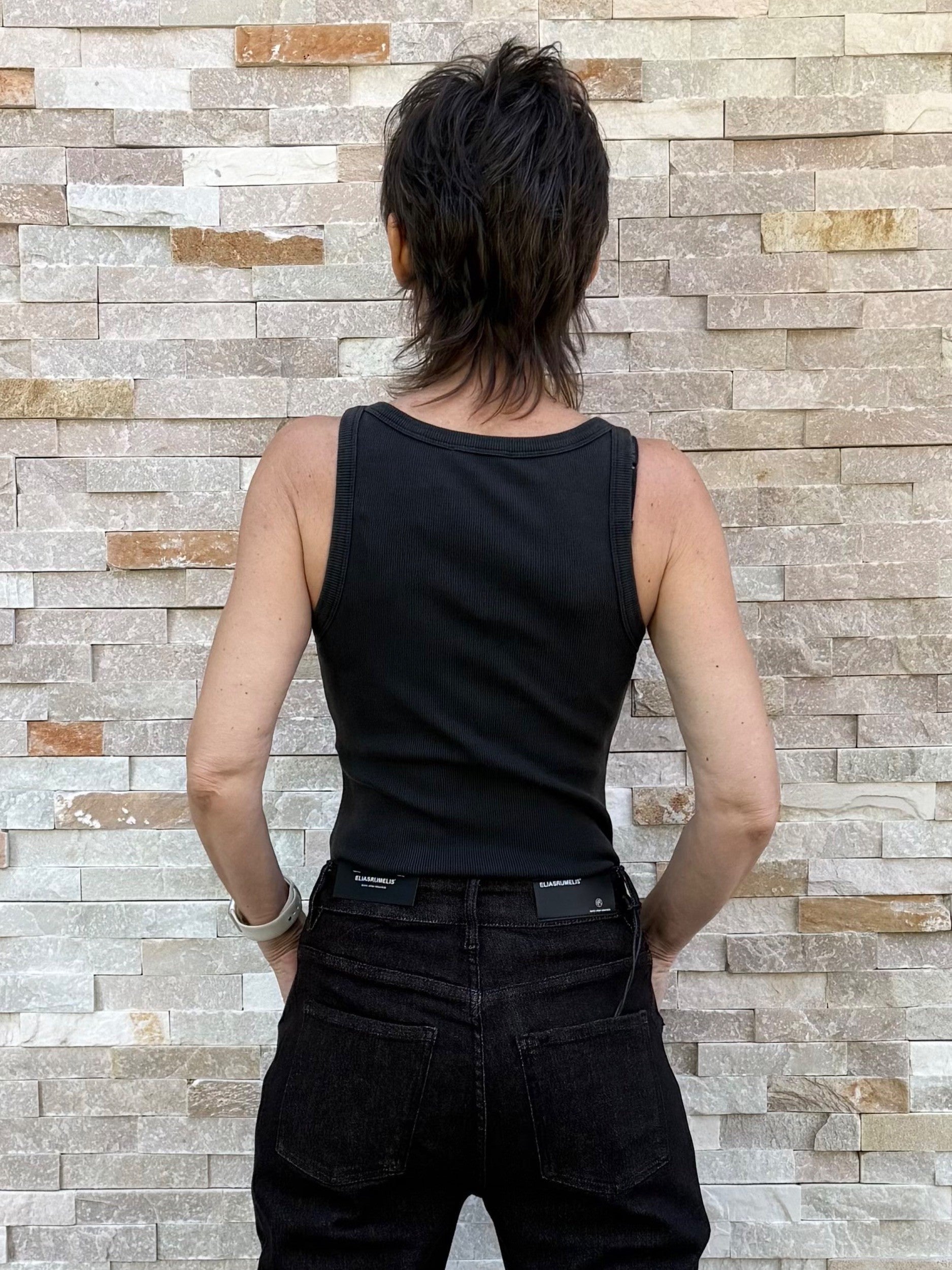 OULONA Tank Top in faded black