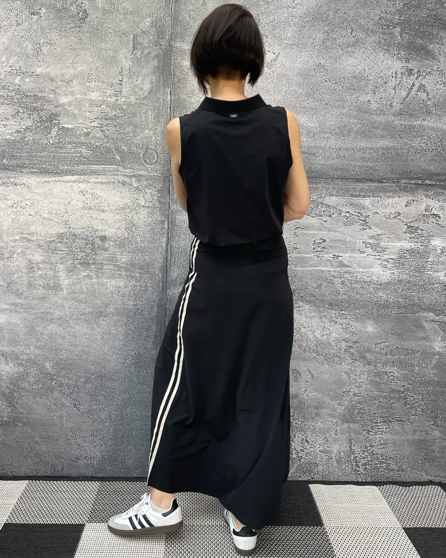 Midi Rock Anna Stripe Schwarz