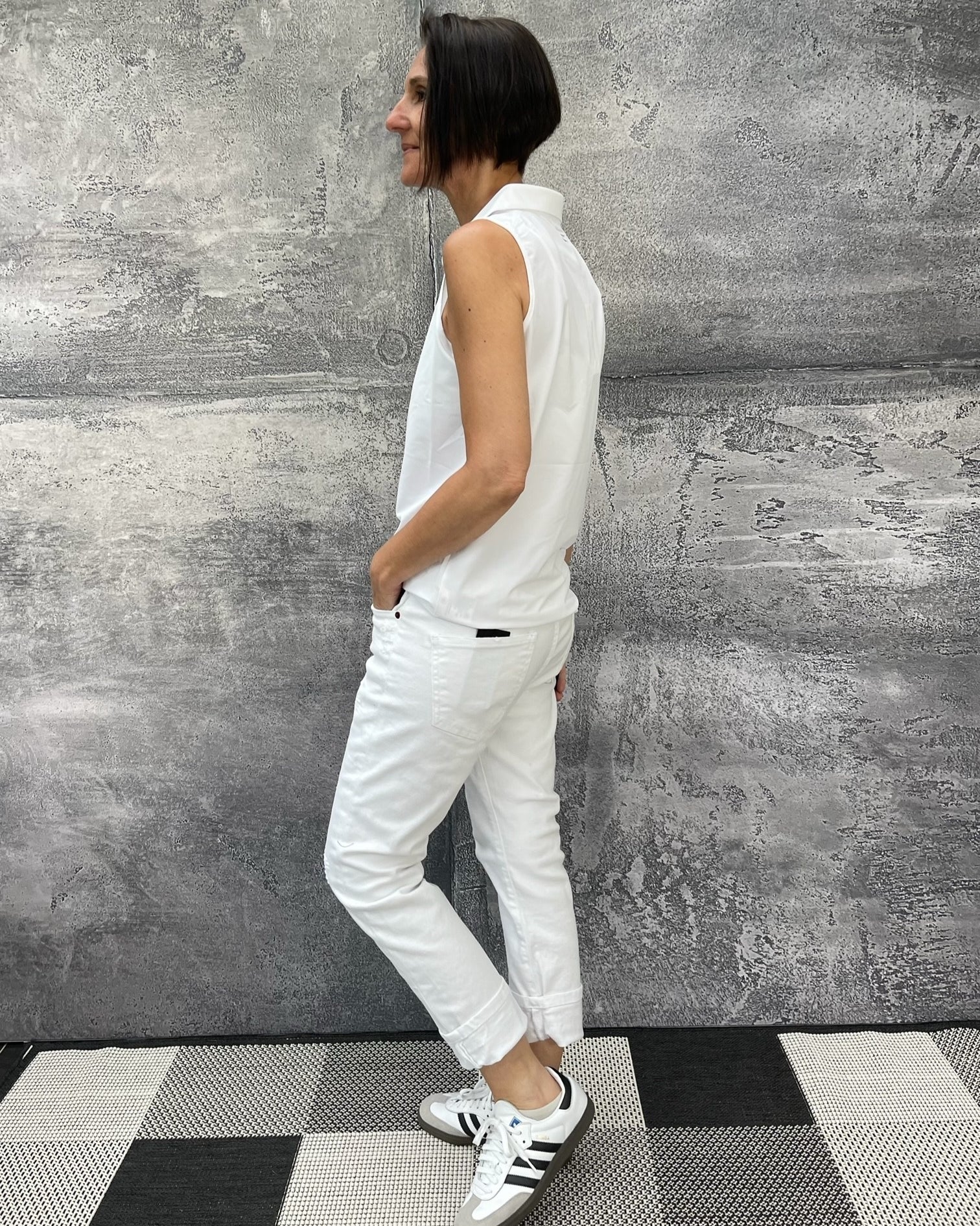 Blusenshirt RENO mit Kragen Weiß