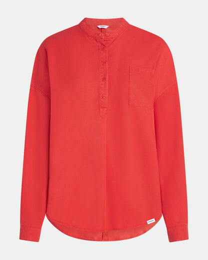 Lange Tunika Bluse aus Lyocell in Red
